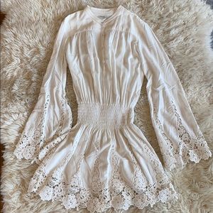 Stillwater dress with embroidered bell sleeves